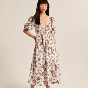 Abercrombie Floral Puff Sleeve Dress- size small